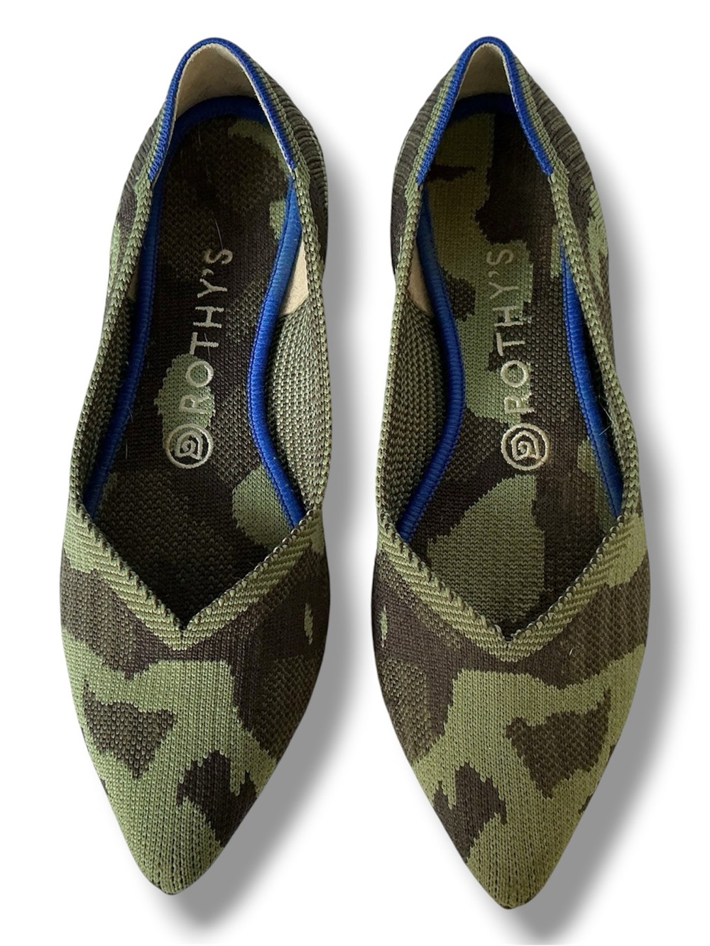 Rothy’s The Point Flats in Olive Camo Size 8.5